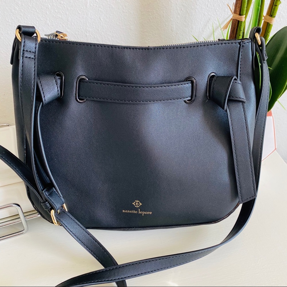 Nanette lepore crossbody floral black bag